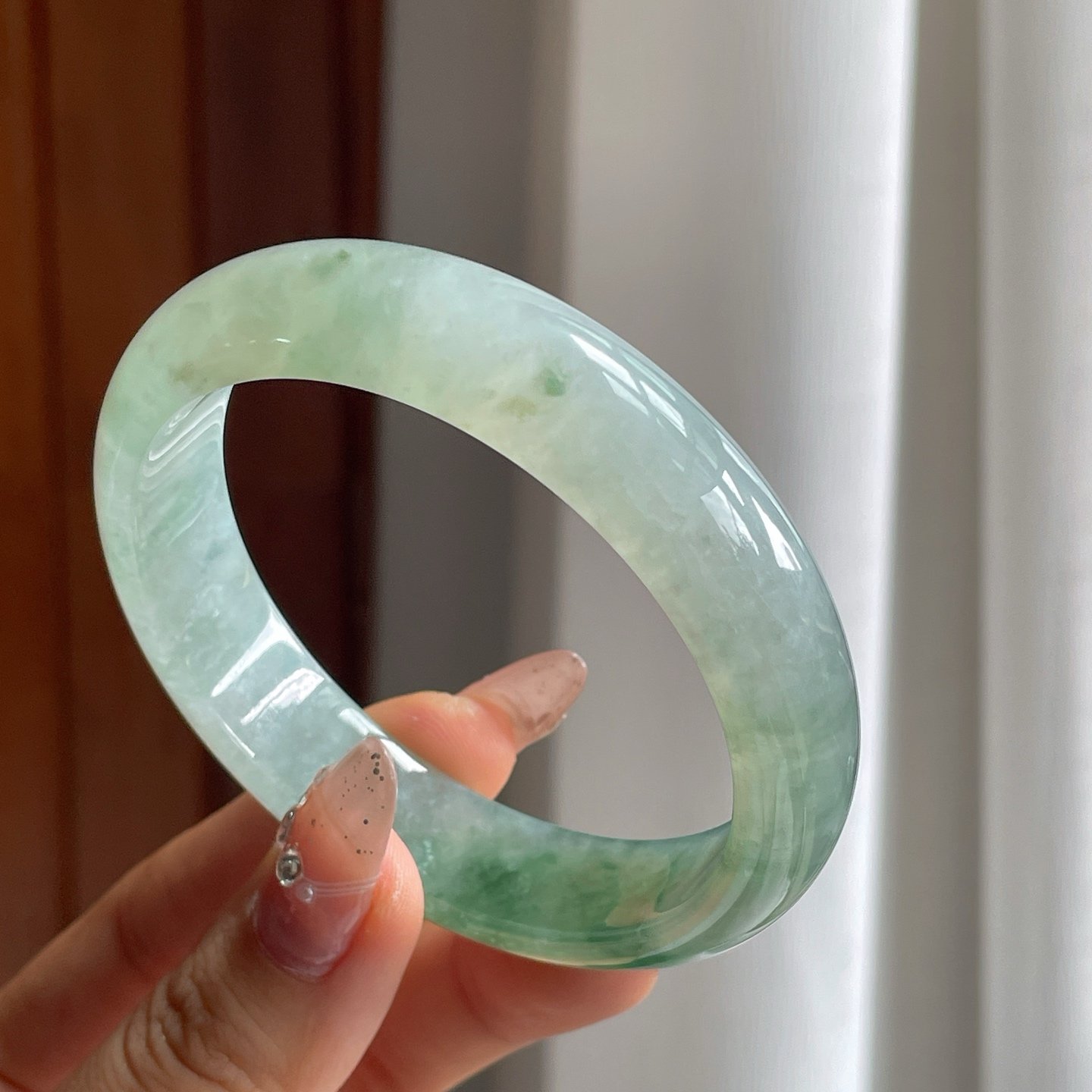 糯冰飘花翡翠平安镯 - 图片 4