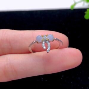 翡翠蝴蝶结戒子